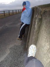 My Foot and My Friend On a Super Windy Day at the Cliffs of Moher, Ireland