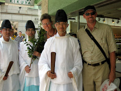 KJ and CJ with 3 Shinto Priests