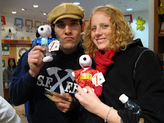 Kalen and Mike at Snoopy Shop