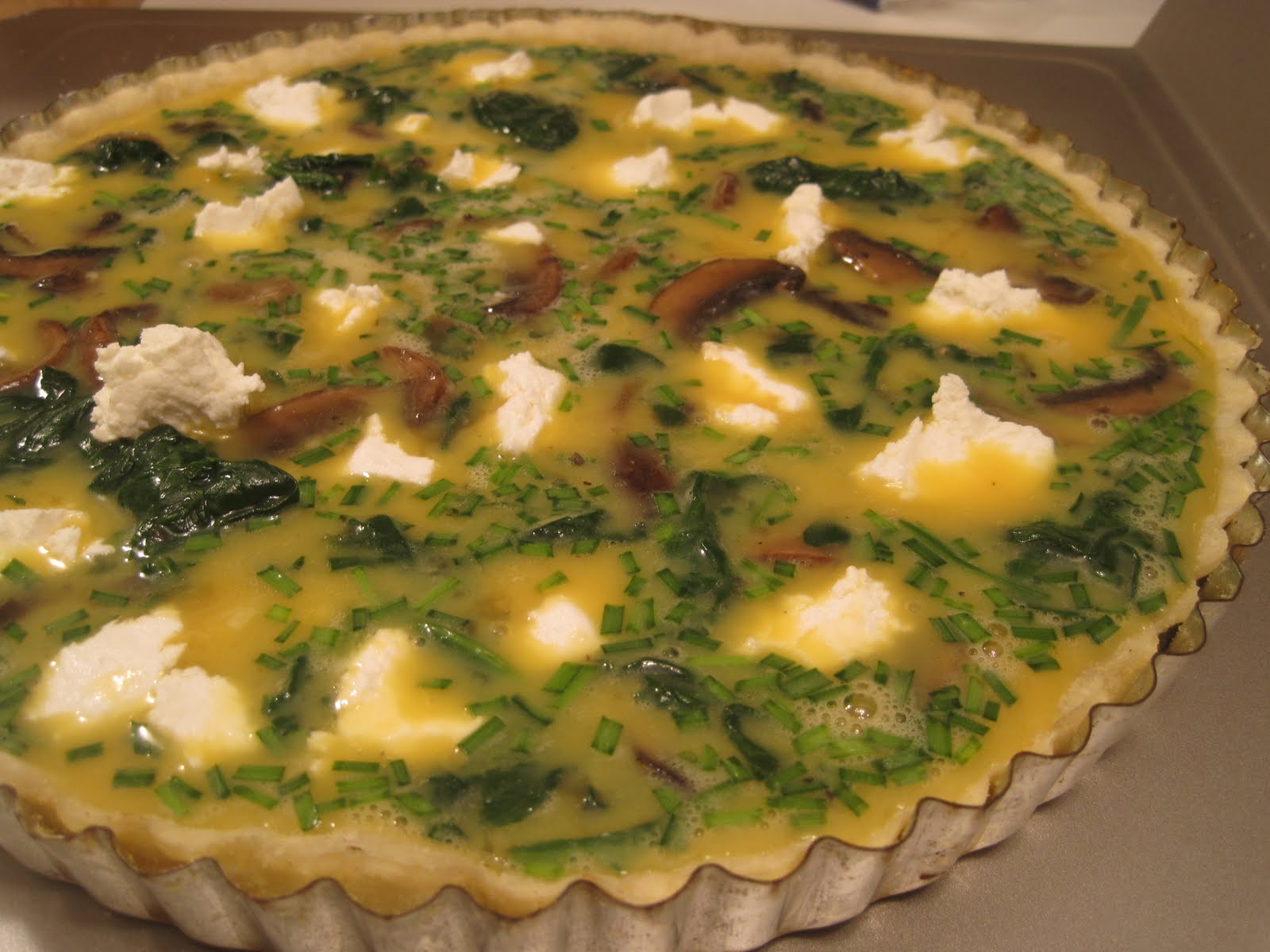 Corcoran Street Kitchen Mushroom, Spinach, and Goat Cheese Quiche