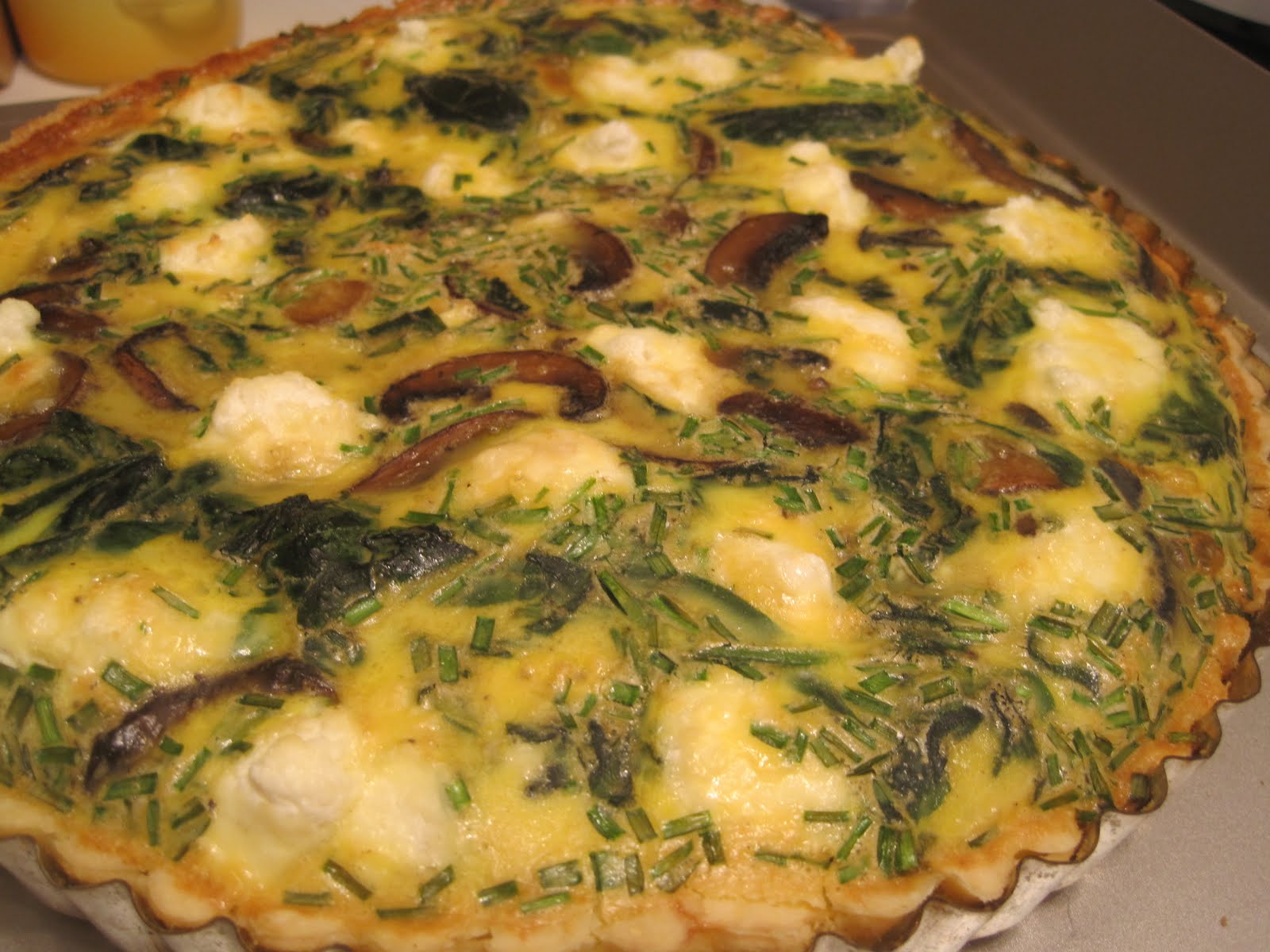 Corcoran Street Kitchen Mushroom, Spinach, and Goat Cheese Quiche