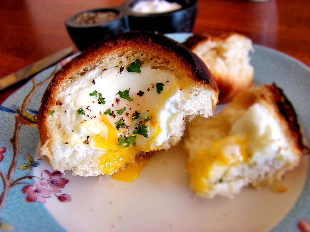 La Petite Brioche Breakfast brioche and eggs