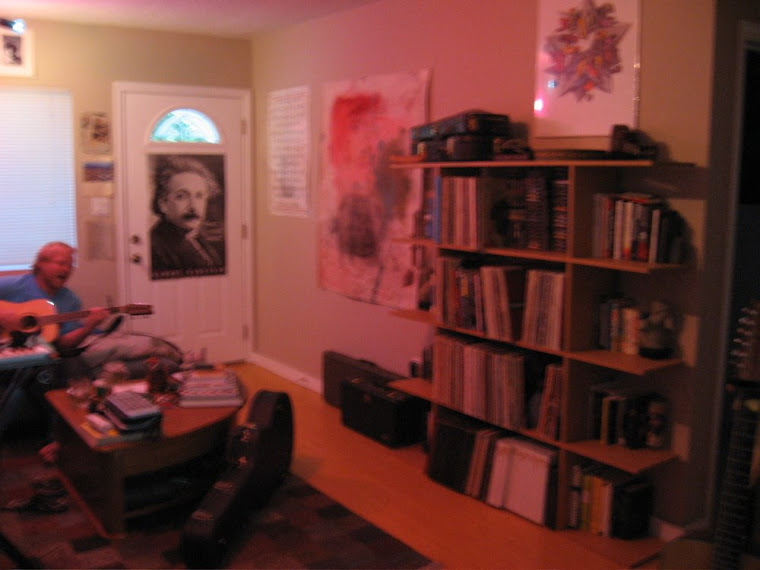 Exit door and bookshelf