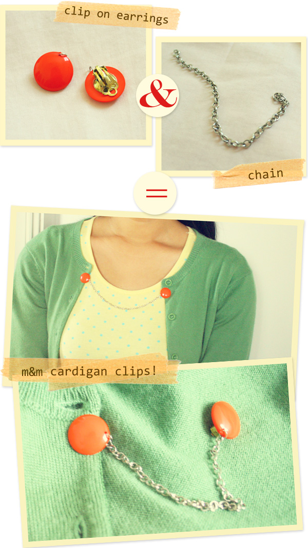 diy quick cardigan clips ♥ Much Love ♥
