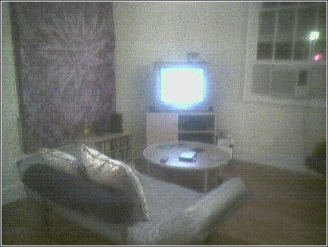 our living room, captured by a cell phone camera, august 2005