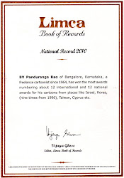 Achievements in the field of cartooning gets entry in Limca Book of Records 2010
