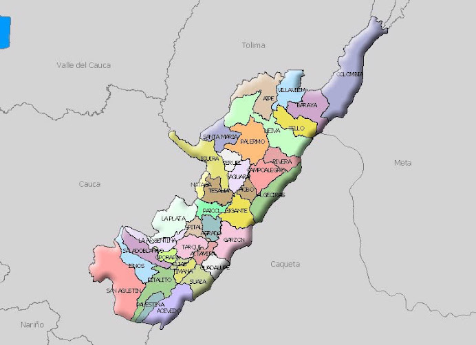 Mapa del Departamento del Huila