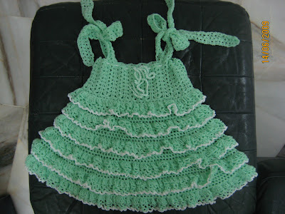 Baby Dress on Cyn S Crochet   Knitting Corner  Light Green Baby Dress