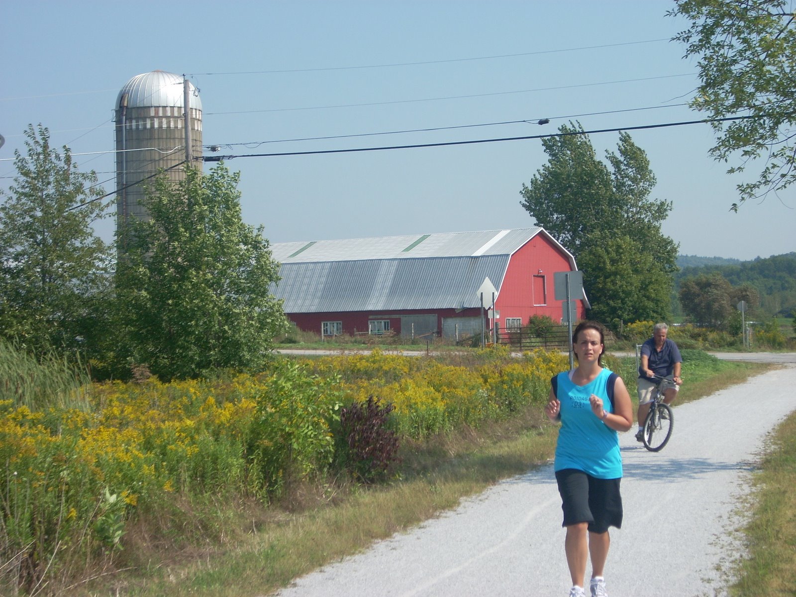 Rachel training for the Top of Utah Marathon in Vermont