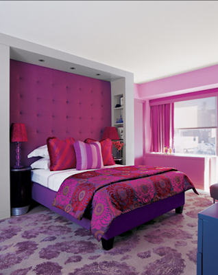 Dormitorio de Hannah Drake+Purple+Pink+Bedroom