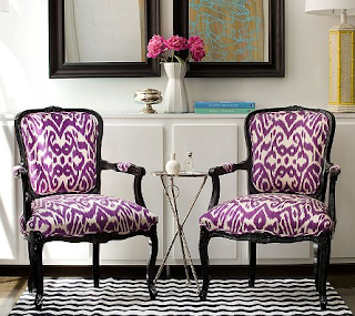 Louis chairs with bold patterns