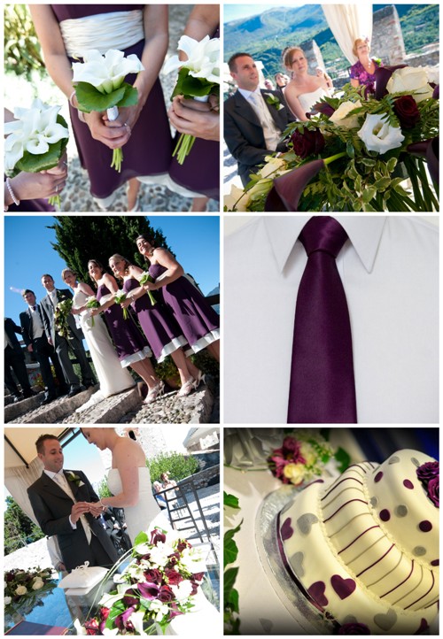 The wedding color theme was purpleeggplant from the bridesmaids dress to 
