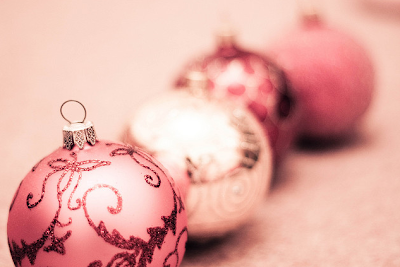 vintage pink ornaments