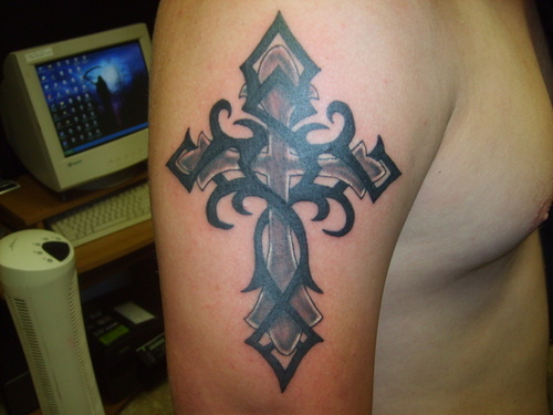 cross tattos on chest. Labels: Cross Tattoo Style - Arm Tattoo