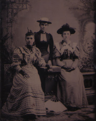 Three Women with Fan - Tintype