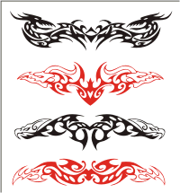 Symmetrical animal tattoos