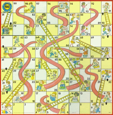 Here's the game I remember. Now here is a version of Snakes and Ladders that 