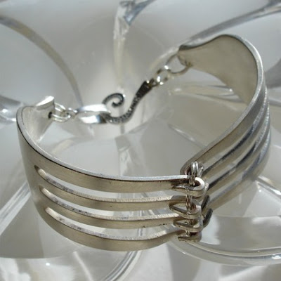 Funky Silver Bracelets on Sterling Silver Fork Bracelet