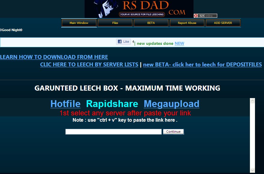 Megaupload leech Megaupload leech