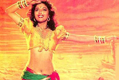 Madhuri Dixit dancing in Sailaab with traditional Indian clothes & nosering