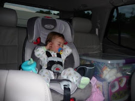 Savannah sleeping on the drive to our first campsite