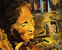 Salvador Dalí - Portrait of Gala with Two Lamb Chops Balanced on Her Shoulder (1933)