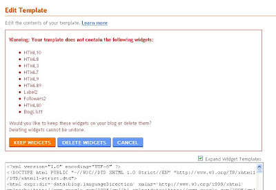 Keep widgets blogger setting
