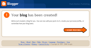 Sucess your new blog has been created