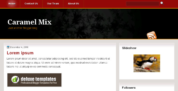 Caramel Mix Blogger Template Best simple Blogger Templates