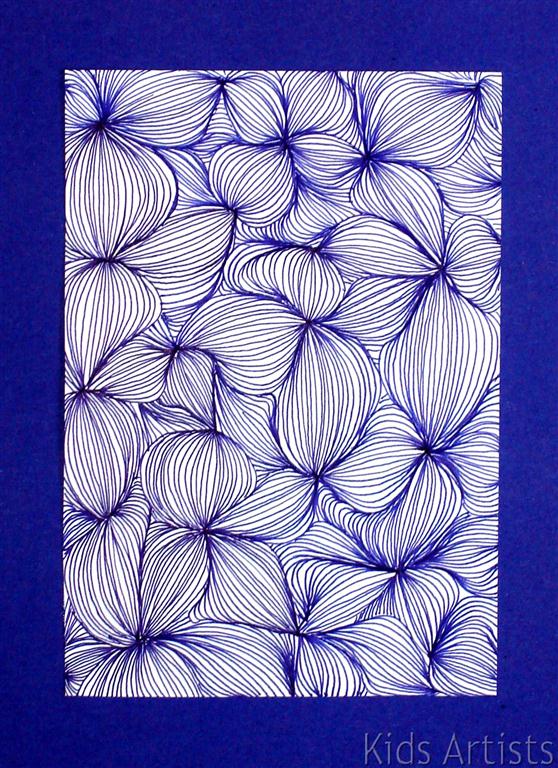 Kids Artists Op art line design 2 garlic cloves!