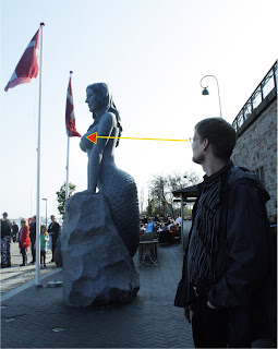 Tourist mit Großer Meerjungfrau, auf Druck von Chaulafanita, (c) 2009