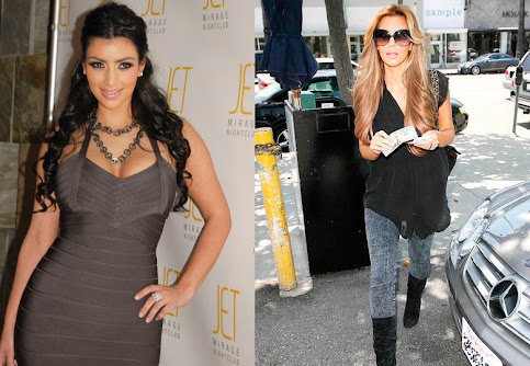 kim kardashian blonde hair 2009. Kim Kardashian with londe