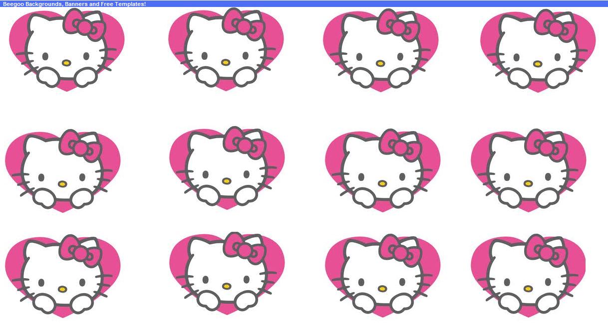 Beegoo Designs Hello Kitty HEARTS Background Hello Kitty