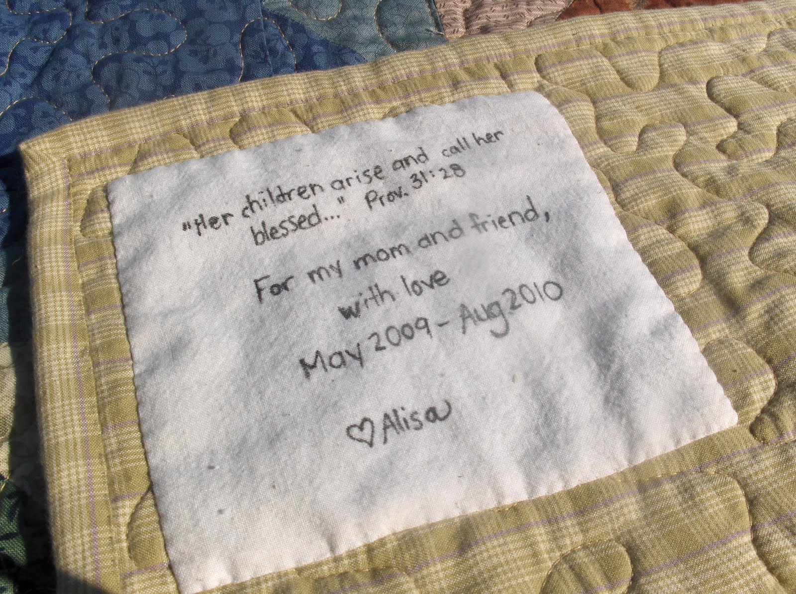 Making More with Less I Love My Mom Quilt