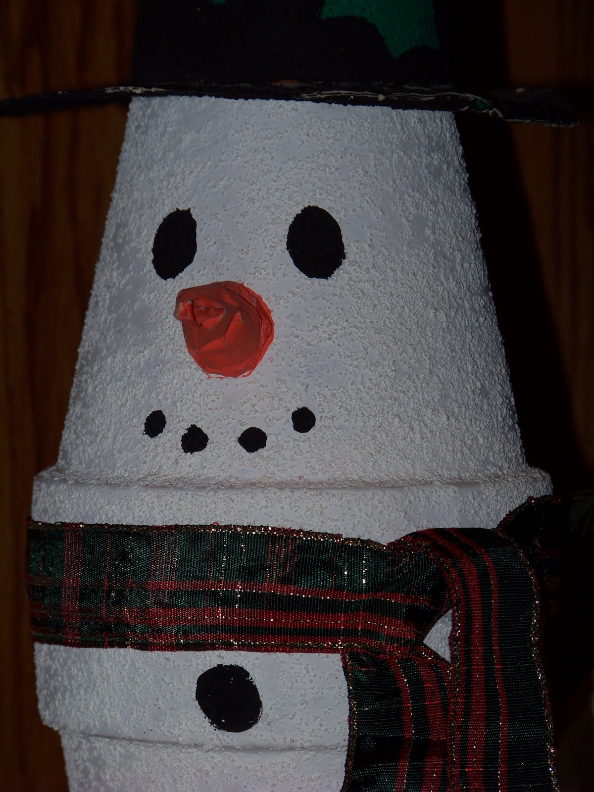 Kids Christmas Craft Clay Pot Snowman
