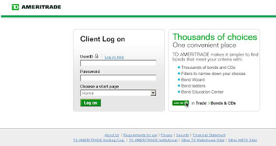 Ameritrade login Page Problem