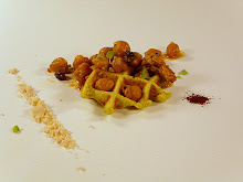 kashmiri chickpeas with sweet pea waffle