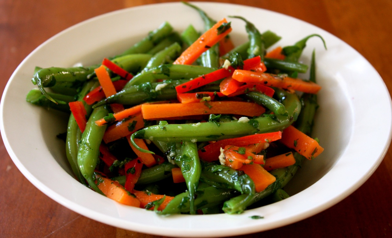 My Own Private Kitchen Garlic and Herb Marinated Green Beans