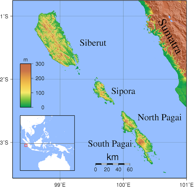 Mentawai island topography