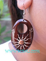 indonesian manufacture jewelry wooden earrings