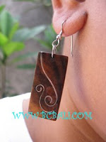 organic wooden jewelry earring