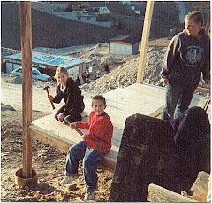 2003- Hillary and Griffin hammering nails