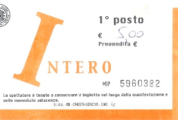 Il biglietto d'ingresso.