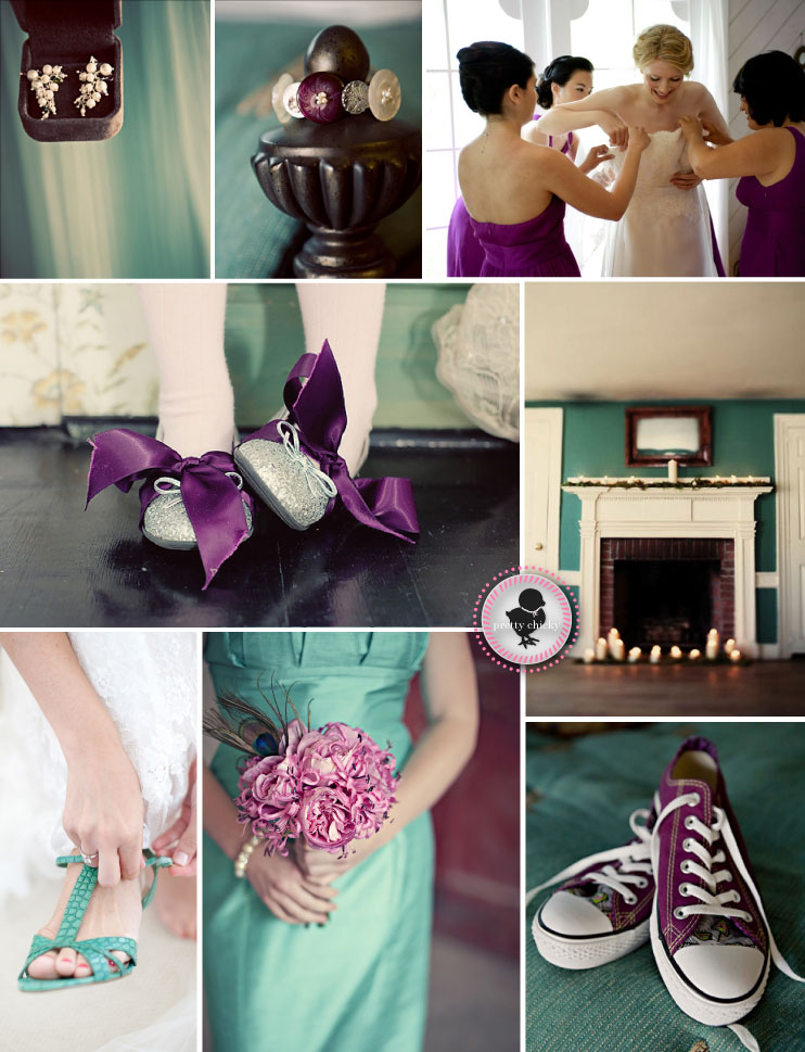 purple teal wedding