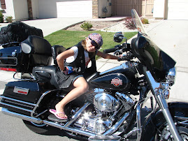 Ros on her Papa's Harley