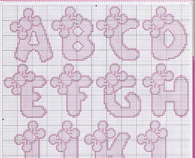 Artes de Vivi - Artesanatos em Geral: Monograma de Lacinhos - Gráfico