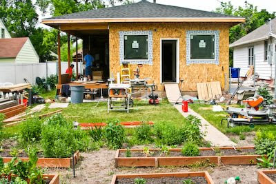 House renovations are still on the front burner, but the garden is finally getting some attention! House Renovations viewed from garden