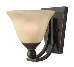 Sconce at top of stairs
