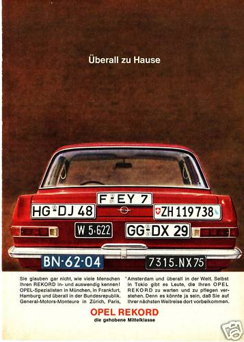 Opel Rekord A B Ebay Werbeanzeige Add Opel Rekord 12 1964