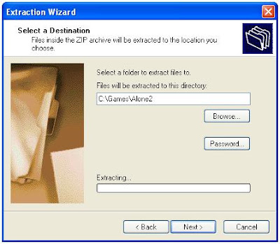 Zip file extraction program